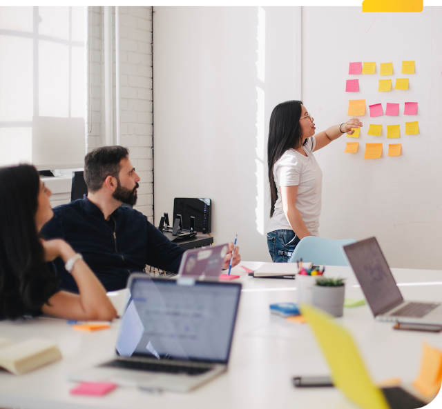 Team performing a Scrum methodology