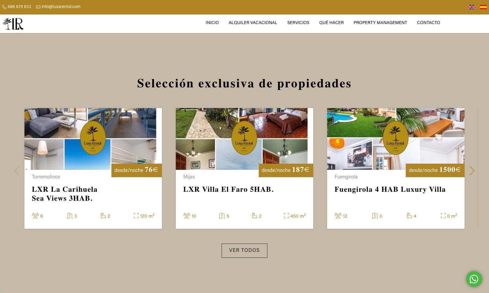 Alguns dels nostres projectes de disseny web per lloguer vacacional